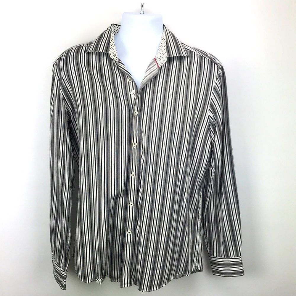 Bugatchi Mens Button Down Collared Dress Shirt Size XL